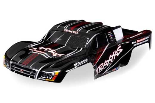 Traxxas Tuning Karosserie in Schwarz mit Aufkleber für Slash 4x4 1/16