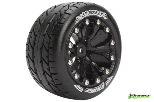 Louise Reifen ST-Rocket soft auf 2,8 Felge in schwarz 12mm 2Stück für Traxxas Rustler 1/10