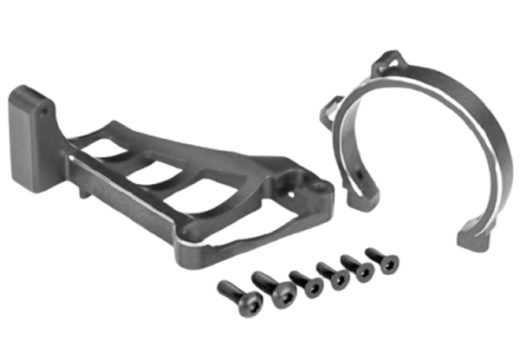 Traxxas Tuning Motorhalter aus Aluminium in Grau für TRX3483 Motor für Maxx-Slash und Sledge 1/8