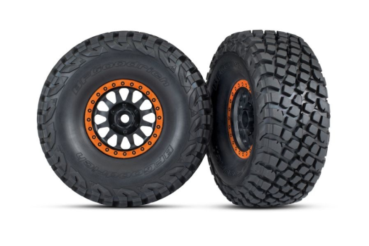 Traxxas Tuning BFGoodrich Baja KR3 Reifen auf Felgen in schwarz orange 2Stück für Unlimited Desert Racer 1/7