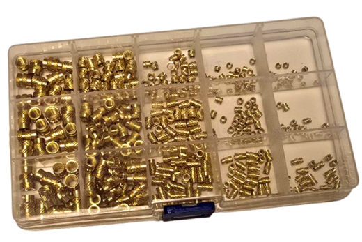 Einpressmuttern aus Messing Gewindeeinsätze mit Innengewinde Set mit 350Stück M2, M2,5, M3, M4, M5
