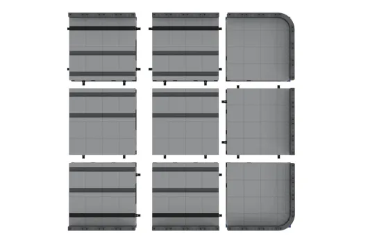 Stoneheap Klemmbausteine Hafenmodul Gerade - 90 Teile