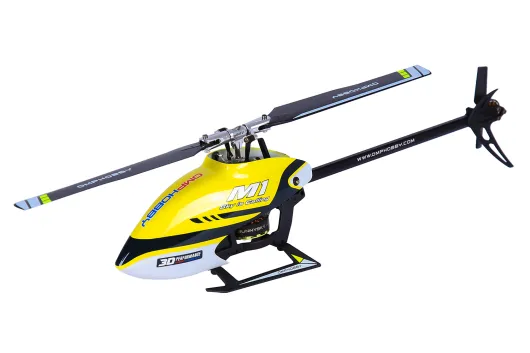 OMPHobby M1 V1 2025 in Gelb BNF integrierter Futaba S-FHSS Empfänger, Anschluss für S-Bus und DSMX