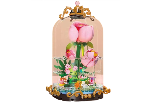 Jie Star Klemmbausteine Blumen Rose - 257 Teile