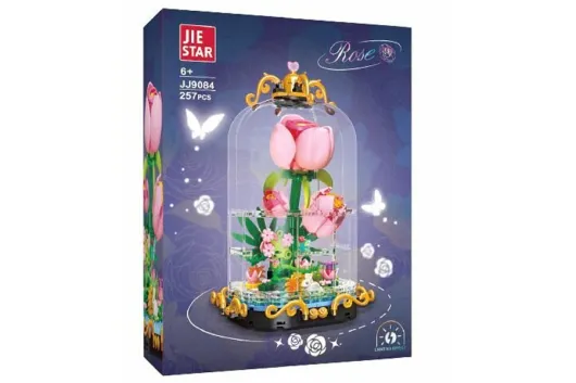 Jie Star Klemmbausteine Blumen Rose - 257 Teile