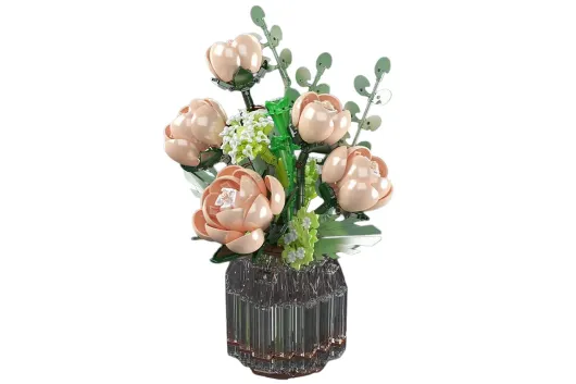 MouldKing Klemmbausteine Blumen Rosen im Topf - 981 Teile