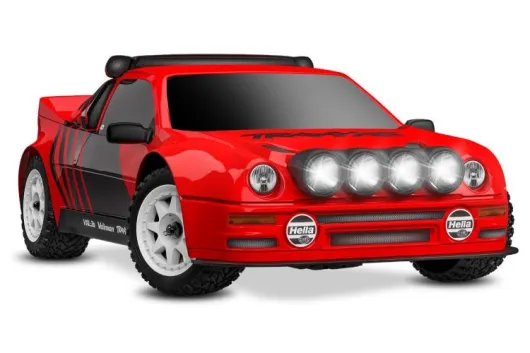 Traxxas Mini-Rally 1/10 VXL-Power 4x4 rot Ford RS200 RTR Brushless HD-Teile, mit Akku und Lader