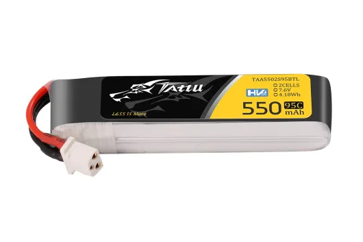 Tattu 550mAh 7,6V 95C 2S1P HV Lipo Akku mit BT3.0