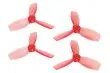 Rakonheli Propellerset 3Blatt 2222 in transparentem rot 4Stück (2xCW und 2xCCW, 1,5mm Welle) für Blade Torrent 110 FPV