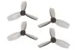 Rakonheli Propellerset 3Blatt 2222 in transparentem schwarz 4Stück (2xCW und 2xCCW, 1,5mm Welle) für Blade Torrent 110 FPV