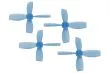 Rakonheli Propellerset 4Blatt 2222 in transparentem blau 4Stück (2xCW und 2xCCW 1,5mm Welle) für Blade Torrent 110 FPV