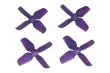 HQ Micro Whoop Vierblatt Propeller 1,2x1,2x4 (31mm) 2xCW und 2xCCW für 0,8mm Welle in violett