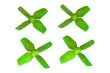 HQ Micro Whoop Vierblatt Propeller 1,2x1,2x4 (31mm) 2xCW und 2xCCW für 0,8mm Welle in grün