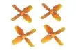 HQ Micro Whoop Vierblatt Propeller 1,2x1,2x4 (31mm) 2xCW und 2xCCW für 0,8mm Welle in orange