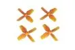 HQ Micro Whoop Vierblatt Propeller 1,6x1,6x4 (40mm) 2xCW und 2xCCW für 1,5mm Welle in orange