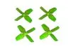 HQ Micro Whoop Vierblatt Propeller 1,6x1,6x4 (40mm) 2xCW und 2xCCW für 1mm Welle in grün