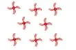 Gemfan 4Blatt Propeller in rot transparent 1,6 Zoll 1636 / 1,6x3,6x4 40mm 1mm Welle 4xCW und 4xCCW