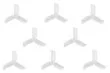 Gemfan Hulkie 3Blatt Propeller in transparent 2 Zoll 2040 / 2X4X3 für 1,5mm Welle je 4xCW und 4xCCW