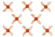 Gemfan 4Blatt Propeller 1,2 Zoll 1220 / 1,2x2x3 31mm 1mm Welle je 4xCW und 4 xCCW in rot transparent