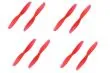 Gemfan 2Blatt Toothpick Propeller in rot transparent 65mm S mit 1mm Welle je 4xCW und 4xCCW