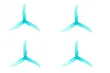 T-Motor Dreiblatt Propeller POPO T5143 aus Poly Carbonat in blau transparent 5,1x4,3x3 2xCW und 2xCCW