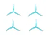 T-Motor Dreiblatt Propeller POPO T5143S aus Poly Carbonat in blau transparent 5,1x4,3x3 2xCW und 2xCCW