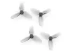 HQ Micro Whoop 3Blatt Propeller 35mm 2xCW und 2xCCW für 1mm Welle in grau transparent