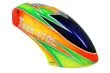 Microheli Fiberglas Haube Parrot in orange grünem Design für Align T-REX 470L