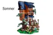CaDA Klemmbausteine 4 Jahreszeiten Baumhaus mit LED-Beleuchtung - 1155 Teile