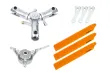 Microheli Tuning 3Blatt Hauptrotorkopf Set in silber mit Hauptrotorblättern in Orange für OMPHobby M1 und M1 EVO