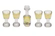 Klemmbausteine Zubehör Weißwein Set bestehend aus 1 Flasche und 4 Gläsern