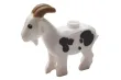 Klemmbausteine Tier Ziege in weiß mit schwarzen Flecken