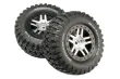 Traxxas Tuning BFGoodrich Reifen auf Felgen in Satin chrom schwarz 2Stück hinten für Slash und Ford F-150 Raptor Fox 1/10
