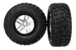 Traxxas Tuning Kumho Reifen auf Felgen in Satin chrom schwarz 2Stück hinten für Slash und Ford F-150 Raptor Fox 1/10