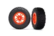 Traxxas Tuning SCT Reifen auf Felgen in orange 2Stück hinten für Slash 1/10