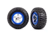 Traxxas Tuning BFGoodrich TA KM2 Reifen auf Felgen in chrom blau 2Stück vorne für Slash und Ford F-150 Raptor Fox 1/10