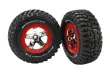 Traxxas Tuning BFGoodrich TA KM2 Reifen auf Felgen in chrom rot 2Stück vorne für Slash und Ford F-150 Raptor Fox 1/10