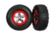 Traxxas Tuning SCT Reifen auf Felgen in chrom rot 2Stück hinten für Slash 1/10