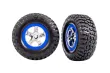 Traxxas Tuning BFGoodrich TA KM2 Reifen auf Felgen in chrom blau 2Stück hinten für Slash und Ford F-150 Raptor Fox 1/10