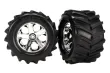 Traxxas Tuning Maxx Reifen auf All-Star 2,8 Felgen in chrom 2Stück für Bigfoot und Stampede 1/10