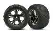 Traxxas Tuning Alias Reifen auf All-Star 2,8 Felgen in schwarz chrom 2Stück hinten für Rustler 1/10