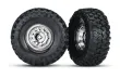Traxxas Tuning Canyon Trail 4,6x1,9 Reifen auf Felgen in chrom 2Stück (für TRX8255A Radachse) für TRX-4 1/10