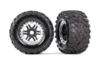 Traxxas Tuning MT Reifen auf 2,8 Felgen in schwarz satin chrom 2Stück für Maxx 1/10