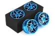 Tuningteile Aluminium 52mm Metall Felgen Star in blau 4Stück für Tamiya TT02