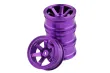 Tuningteile Aluminium 52mm Metall Felgen 6-Speichen in violett 4Stück für Tamiya TT02