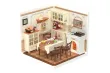 Lasercut Kunststoff Bausatz Standmodell DIY Miniature Haus Super Creator Serie Wohlig Warmes Esszimmer - 150 Teile