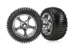 Traxxas Tuning Alias Reifen auf Tracer 2,2 Felgen in chrom hinten 2Stück für Bandit 1/10