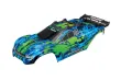 Traxxas Tuning Karosserie in grün mit Aufkleber für Rustler 1/10