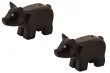 Klemmbausteine Tier Schwein klein / Minischwein in schwarz 2Stück