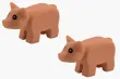 Klemmbausteine Tier Schwein klein / Minischwein in braun 2Stück